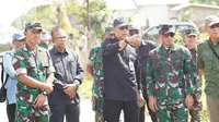 Direktur Jenderal Prasarana dan Sarana Pertanian (PSP) Ali Jamil meninjau lokasi optimasi lahan di Desa Srimenanti, Kecamatan Tanjung Lago, Kabupaten Banyuasin.