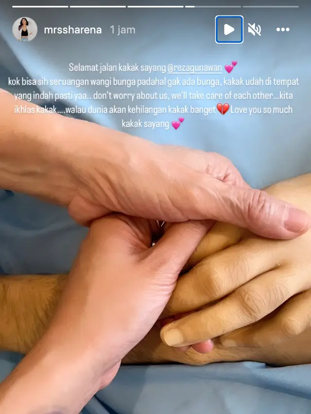 Unggahan Sharena Gunawan soal Reza Gunawan. (Foto: Dok. Instagram @mrssharena)