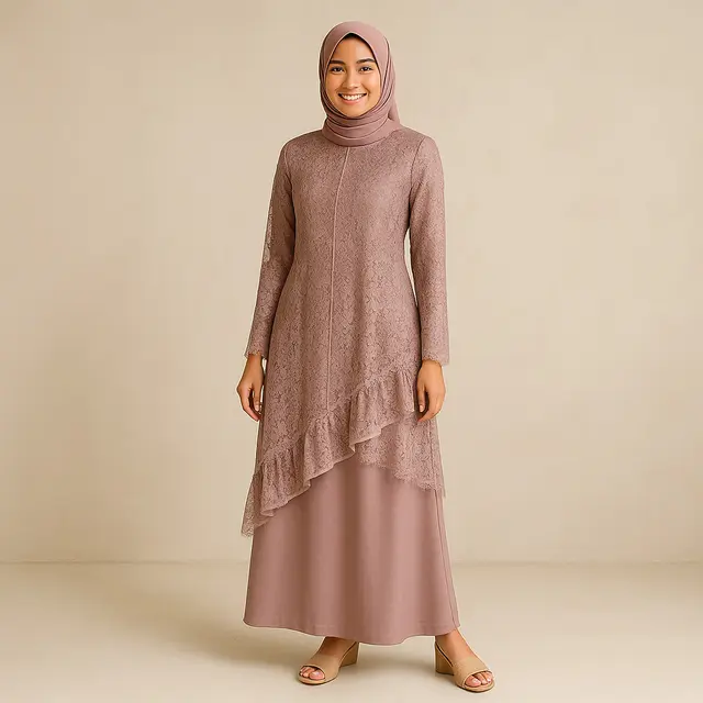 Model Gamis Bridesmaid Terbaru/Ilustrasi oleh AI