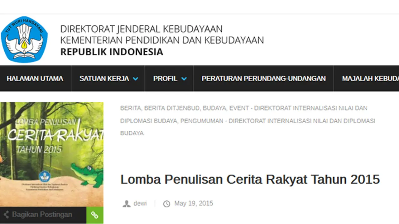 Lomba Penulisan Cerita Rakyat 2015