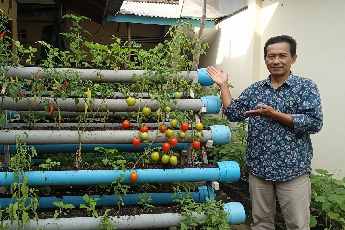 Model Edible Garden dari Pipa PVC