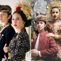 Sebagai putra daerah, Angga Yunanda memilih busana adat Lombok yang dirancang oleh Didiet Maulana dengan konsep "Puspa Aksara&rdquo;. [@angga].