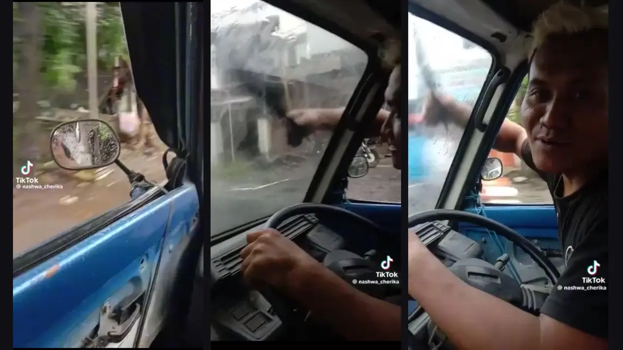Pria Ini Gunakan Spion Motor Untuk Gantikan Spionnya yang Rusak