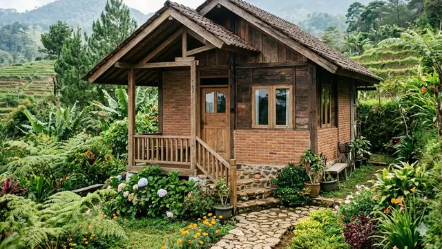 Desain Rumah Kecil Semi Kayu yang Hemat Biaya Namun Tetap Menawan