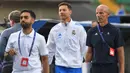 Pelatih Real Madrid, Xabi Alonso meminta para pemainnya segera mengalihkan fokus ke Liga Champions menghadapi debutan Kairat Almaty. (VYACHESLAV OSELEDKO/AFP)