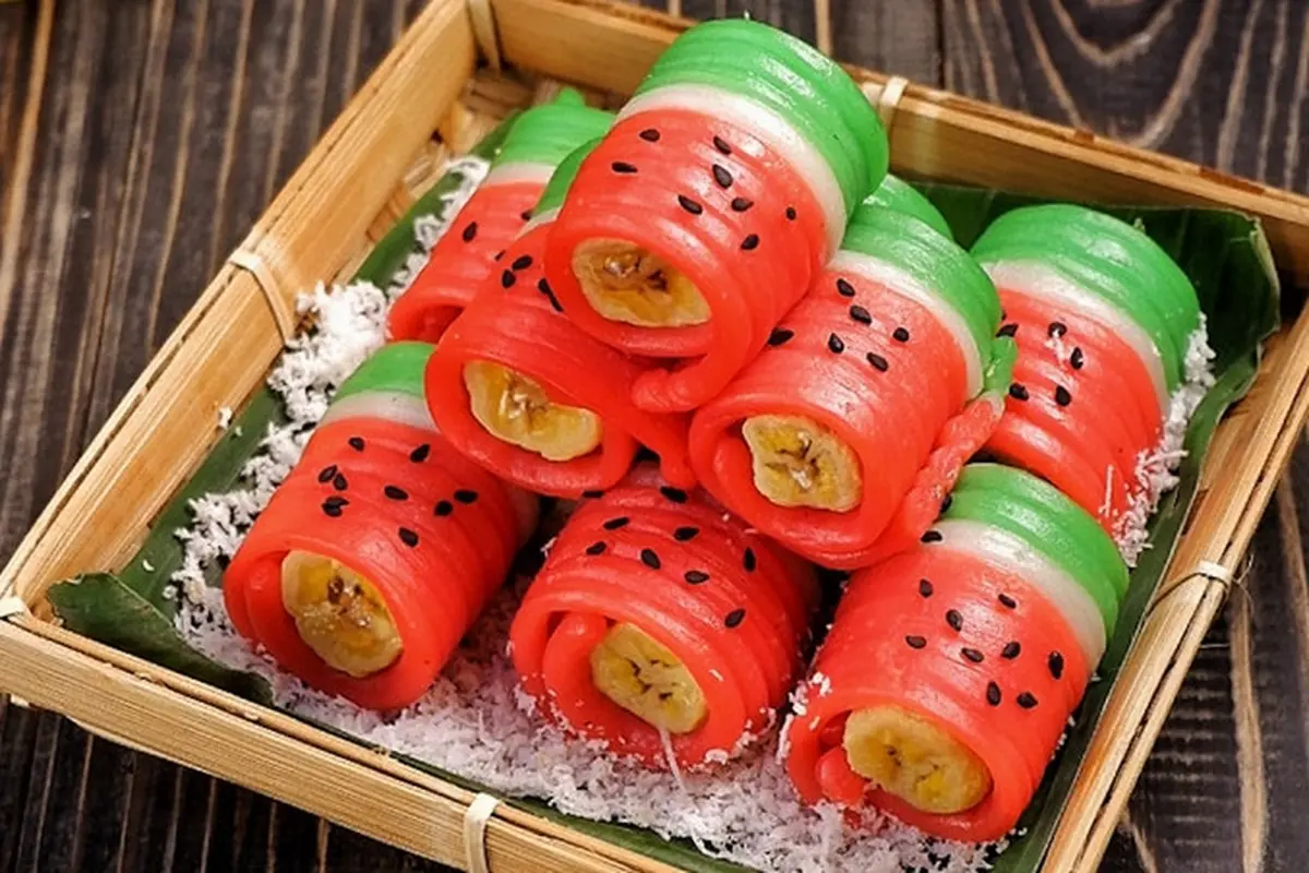resep kue nagasari gulung