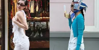 Lihat di sini beberapa potret gaya unik nyeleneh Jennie BLACKPINK pakai mini dress.