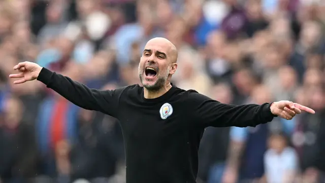 Foto: Muka Panik Pep Guardiola Saat Ditahan Imbang West Ham United, Was-Was Gagal Juara Liga Inggris