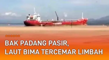 Viral penampakan tak biasa terjadi di perairan kota Bima, NTB. Penampakan bak padang pasir seluas lebih dari ratusan meter. Diketahui penampakan di Pantai Lawata tersebut bukanlah pasir.