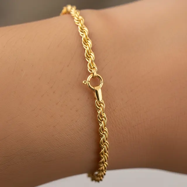 Gelang Emas Gram Kecil Kombinasi Rantai (Image by Gemini AI)