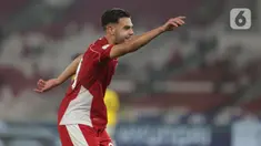 Pemain depan Timnas Indonesia U-23, Jens Raven merayakan golnya ke gawang Brunei Darussalam pada laga Grup A Piala AFF U-23 2025 di Stadion Utama Gelora Bung Karno, Jakarta, Selasa (15/7/2025). (Liputan6.com/Helmi Fithriansyah)