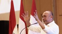 Menteri Koperasi dan UKM Teten Masduki dalam acara Halal Bihalal dengan IWAPI Nasional, Jumat (5/6/2020).