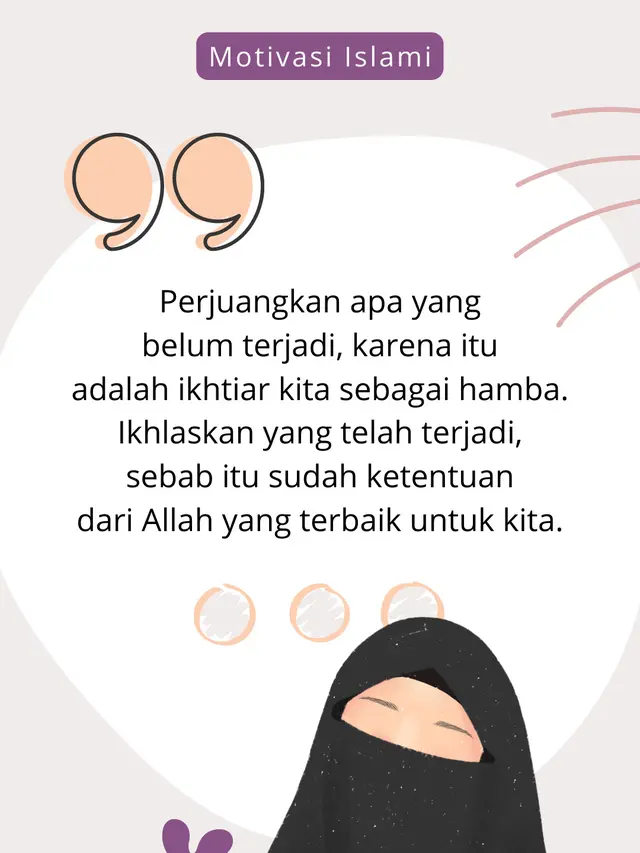 Gambar Perempuan Hijab Kartun dan Pesan Motivasi