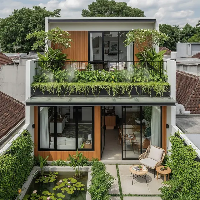 Rumah Mungil Estetik dengan Sentuhan Tropis Modern