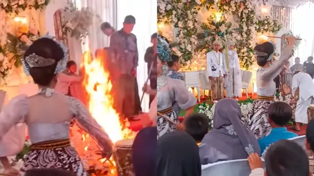 Pernikahan Pakai Petasan Viral Berujung Kebakaran