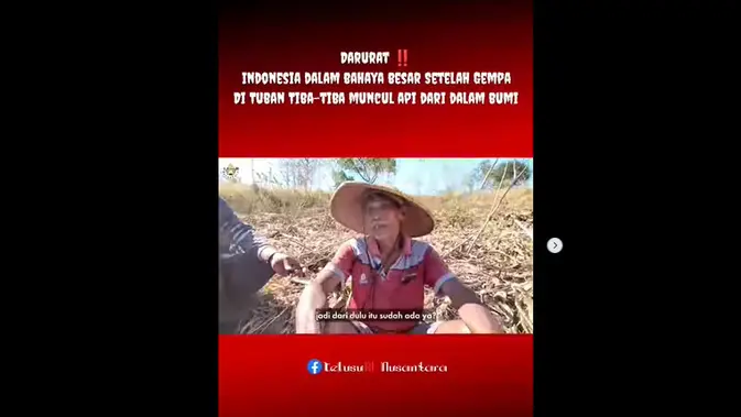<p>Wawancara seorang lelaki berbahasa Jawa dalam klaim video muncul api setelah gempa di Tuban</p>