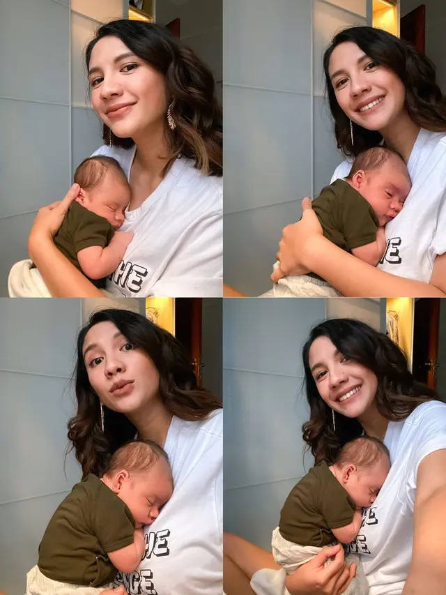 Potret Acha Sinaga momong Baby Lucas
