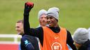 Penyerang Inggris, Marcus Rashford saat mengikuti sesi latihan tim di St George's Park di Burton-on-Trent (6/9/2019). Di grup A Inggris menempati posisi pertama dengan poin enam sedangkan Bulgaria diposisi terakhir poin dua. (AFP Photo/Paul Ellis)