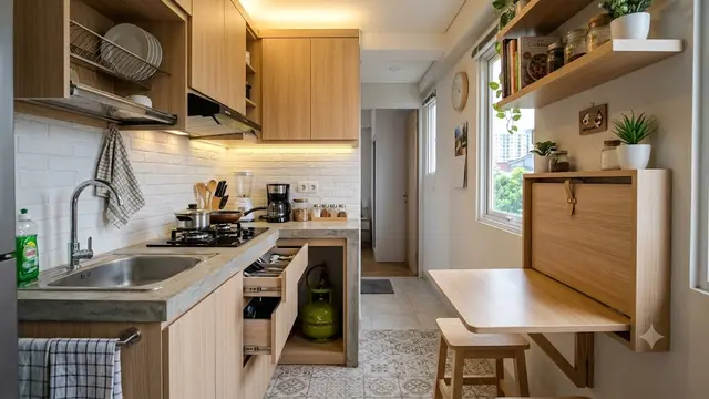 Inspirasi Desain Kitchen Set untuk Dapur Sempit/AI Generated