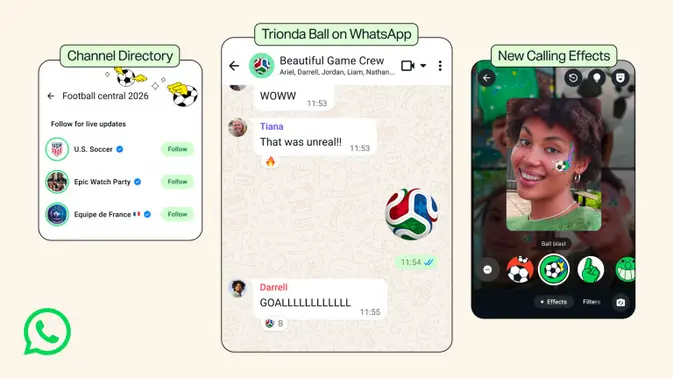 Fitur Baru WhatsApp Piala Dunia 2026. (Doc: Meta)