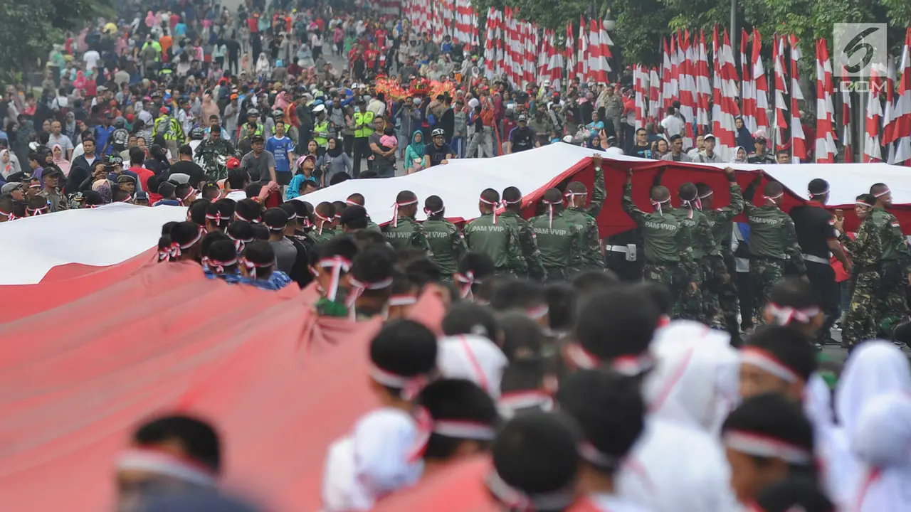Kirab Bendera Raksasa Sambut HUT ke-73 Kemerdekaan RI
