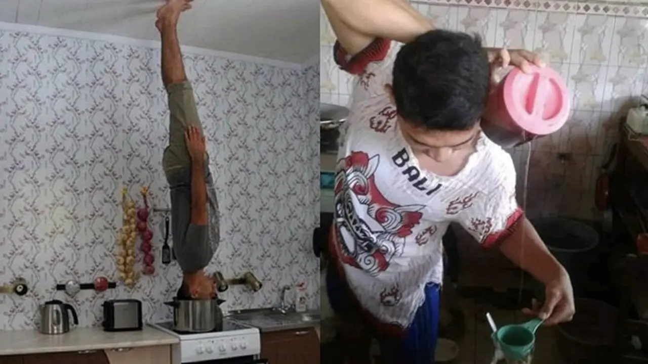 6 Aksi Atraktif Orang saat di Dapur Ini Bikin Tepuk Jidat
