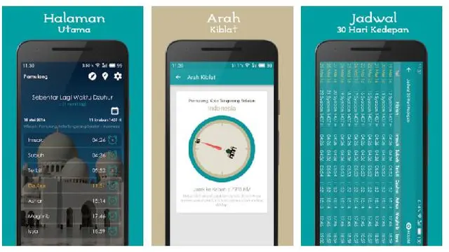 Aplikasi Jadwal Sholat, Kiblat dan Adzan