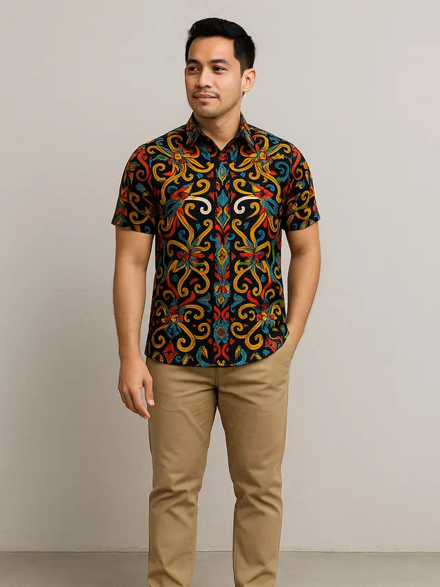 Model Batik Slimfit Pria Lengan Pendek yang Cocok untuk Semua Umur (Foto: ChatGPT)