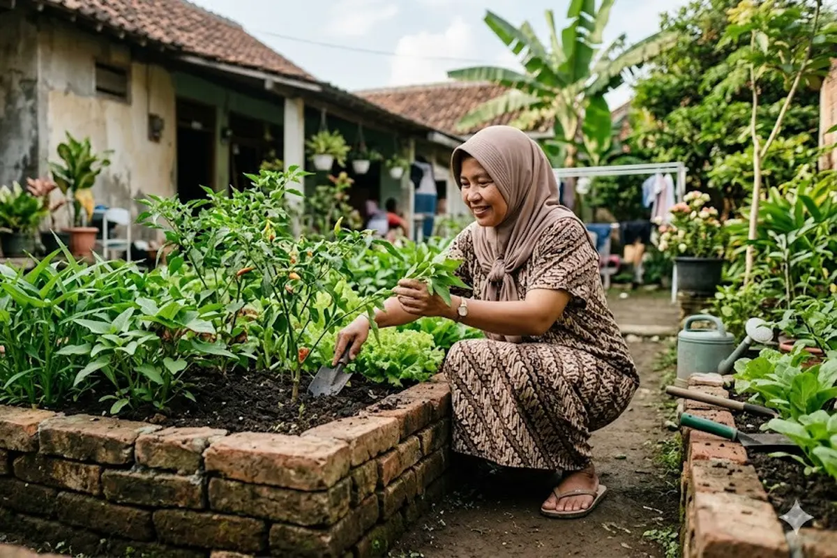 Cara Membuat Bedengan Sayur dari Bata Bekas Tanpa Semen
