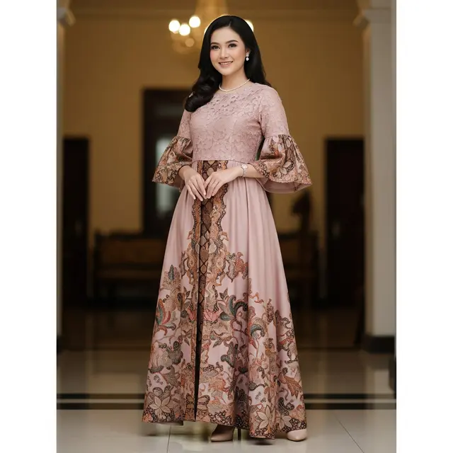 Batik Brokat Kombinasi Pastel & Earth Tone