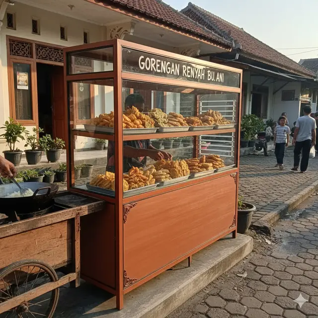 Etalase gorengan di depan rumah (Foto: Gemini AI)