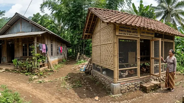 Kandang Ayam dengan Pintu Ganda