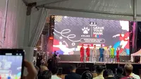 Suasana launching jersey Timnas Indonesia dari Kelme di Plaza Utara GBK, Jakarta, Kamis (12/3/2026). (Tangkapan layar live streaming Youtube Bola.com)