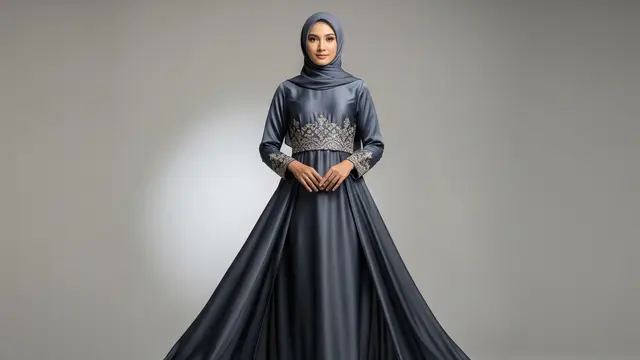 Gamis Silk High Waist Bordir