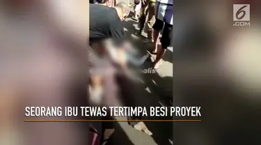 Seorang ibu pembeli sayur tewas tertimpa besi proyek Rumah Susun Tingkat Tinggi Pasar Rumput.