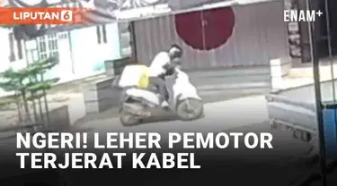 Insiden menegangkan dialami pemotor di Jl. Caringin, Sukabumi. Lehernya tersangkut kabel saat berkendara. Menurut informasi, kabel tersebut merupakan kabel yang tak lagi aktif.