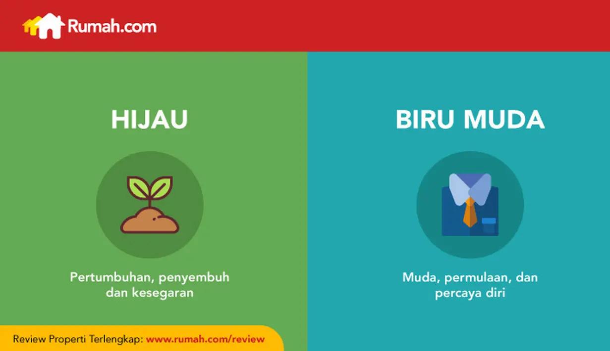 Hijau merepresentasikan pertumbuhan dan awal yang baru, serta baik dalam untuk penyembuhan serta kesegaran tubuh. Dan biru muda merepresentasikan masa muda, awal baru, dan memberikan rasa percaya diri.