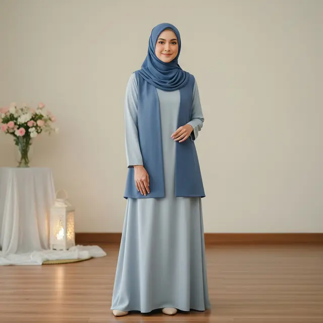 9 Model Gamis Rompi Lepas Tren Lebaran 2026, Tampil Modis di Hari Raya
