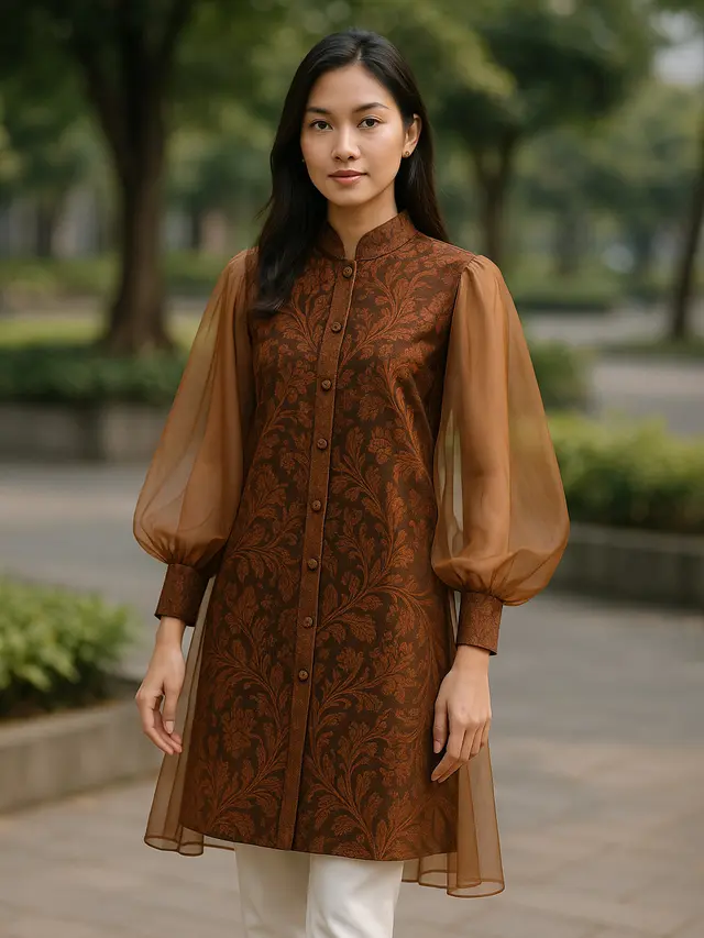 8 Model Baju Batik Lengan Bishop untuk Acara Formal, Tampil Anggun dan Berkelas