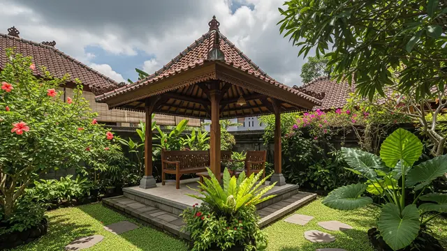 Rahasia Gazebo yang Tetap Awet Meski Terkena Hujan dan Panas Setiap Hari/Gemini AI