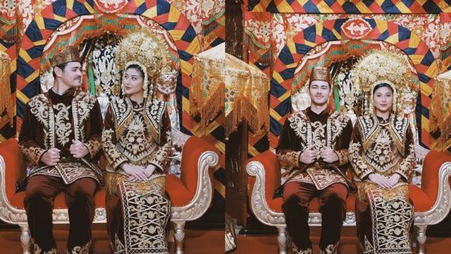 Potret Awkarin dan Abyakta Pakai Baju Adat Minangkabau. (instagram/narinkovilda/abyakta.ernoult)