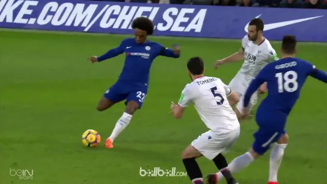 VIDEO: Gol Willian Bantu Chelsea Raih Tiga Poin atas Crystal Palace