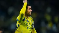 Cristiano Ronaldo, selebrasi setelah mencetak gol buat Al Nassr melawan Al Raed di King Abdullah Sport City Stadium, Jumat dini hari WIB. Al Nassr menang 2-1. (31-1-2025). (Bola.com/X Al Nassr)