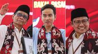 Bakal Cawapres 2024 Mahfud Md, Gibran Rakabuming Raka, dan Muhaimin Iskandar atau Cak Imin. (Liputan6.com)