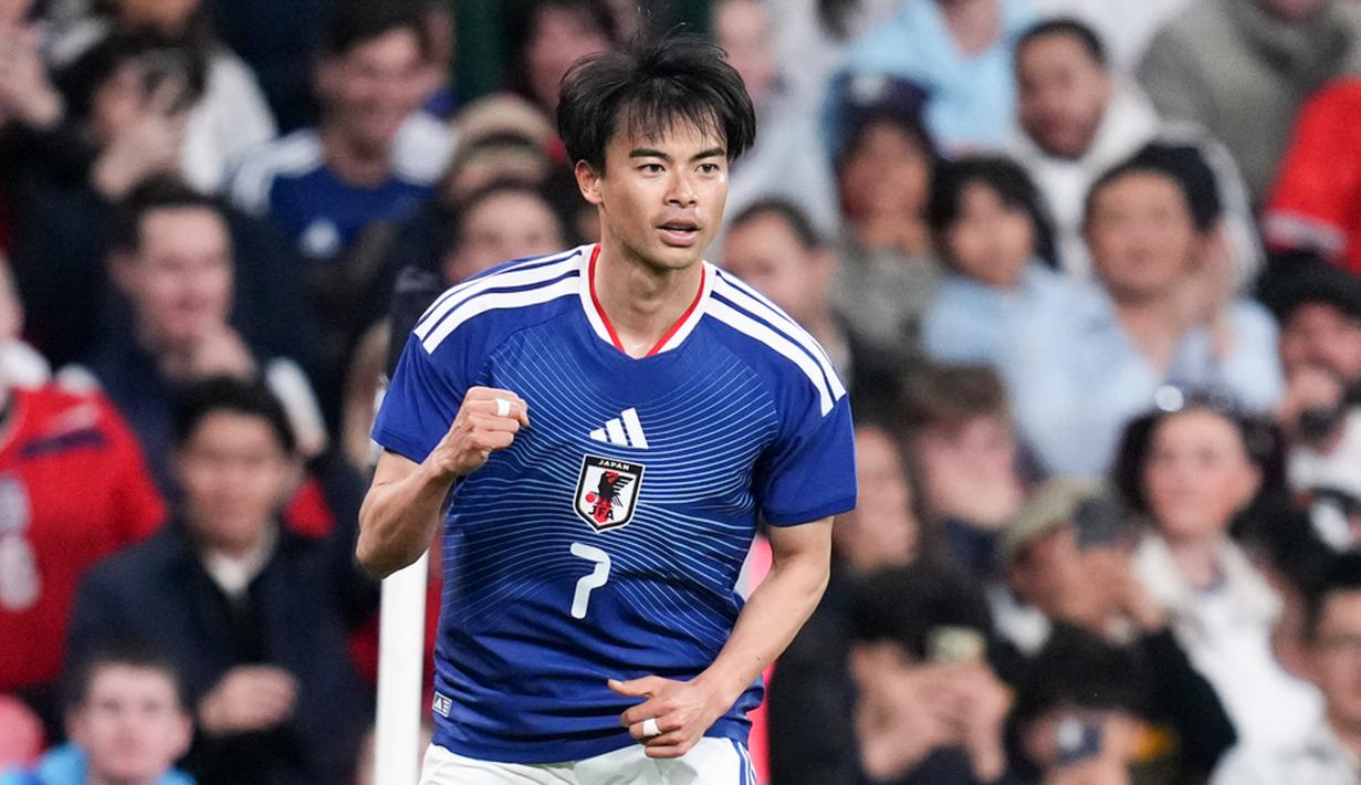 Satu-satunya gol di pertandingan ini dihasilkan oleh Kaoru Mitoma. Hal ini terasa ironis karena ia bermain di klub Premier League, Brighton. (AP Photo/Kirsty Wigglesworth)