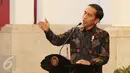 Presiden Jokowi memberi pidato saat merayakan Hari Musik Nasional 2017 di Istana Negara, Jakarta, Kamis (9/3). Hari Musik Nasional diperingati setiap tanggal 9 Maret. (Liputan6.com/Angga Yuniar)