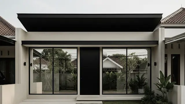 Desain Rumah 1 Lantai dengan Atap Flat