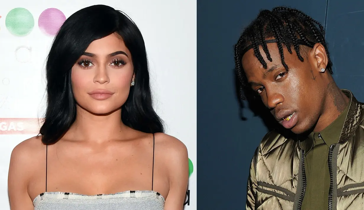 Travis Scott sendiri pun terlihat berjoget di sebelah Kylie. (Just Jared)