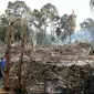Pemukiman Suku Baduy Luar terbakar kemarin malam. (Liputan6.com/Yandhi Deslatama).