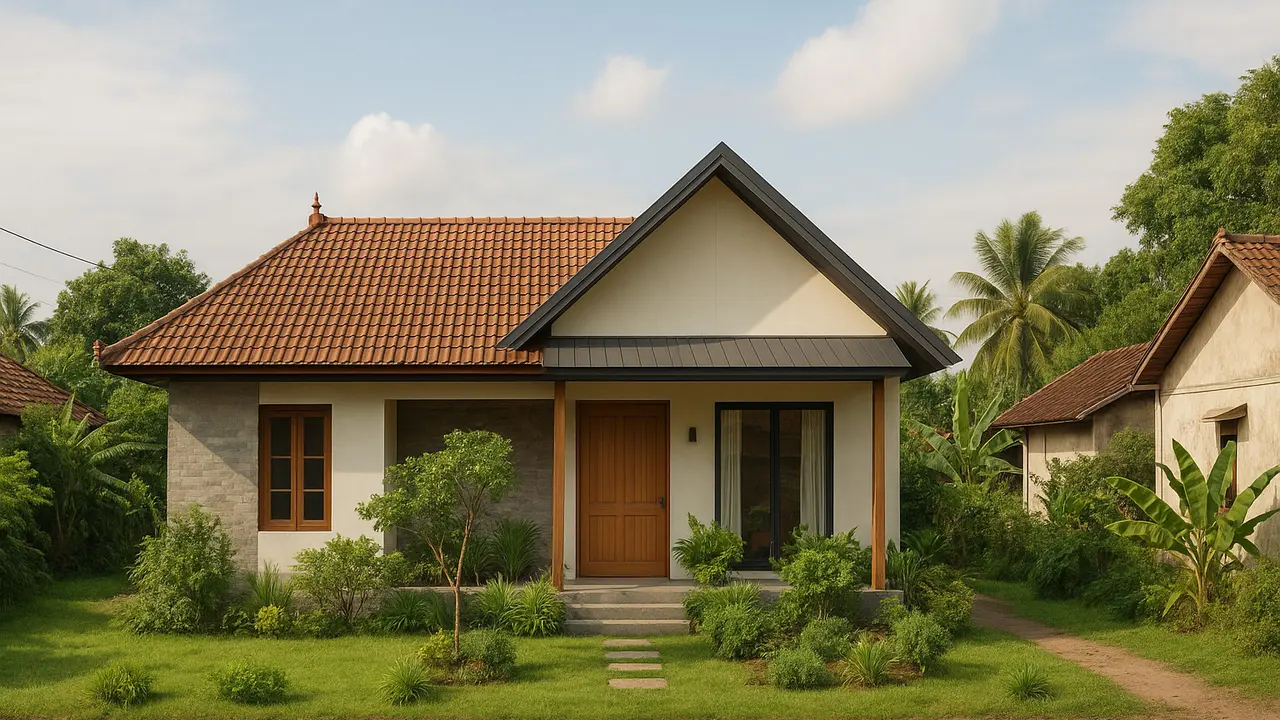 Inspirasi Model Rumah Kontemporer 1 Lantai di Desa/via AI